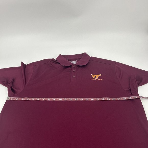 Virginia Tech Hokies Under Armour Shirt Men 2XL Maroon ShortSleeve Polo HeatGear - Picture 8 of 9